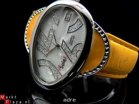 Nr 119 ) Modieus Quartz Dames Horloge met strass - 1