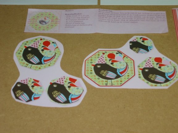 PIRAMIDE SET voor WENSKAART --- KAART nr. 1 --- VOGEL met een FEESTMUTS - Afbeelding 2