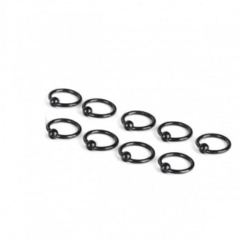 Zwarte chirurgisch stalen piercing ringetjes 1,2 x 12 mm. - 1
