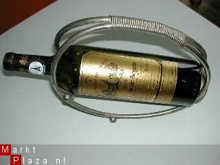 Mooie wijnfleshouder art deco van rond ijzer of aluminium met bolletjes als pootjes bieden vanaf 7,5 - 1