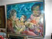 2 figuren met kind - 116x148 - Miguel Bobadilla geb.1963 - 1 - Thumbnail