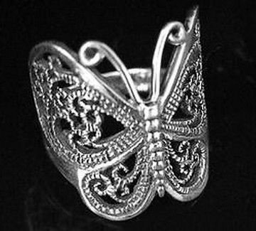 Ring met motief vlinder uit 925/000 sterling zilver CR43 - 1