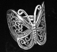 Ring met motief vlinder uit 925/000 sterling zilver CR43
