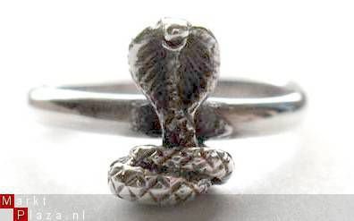 Ring slangmotief kobra uit sterling zilver - 1