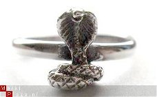 Ring slangmotief kobra uit sterling zilver