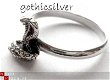 Ring slangmotief kobra uit sterling zilver - 2 - Thumbnail