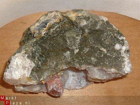 #1 Geode " Amethist " kwarts met Calciet Marokko - 1