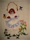 vintage schellekoord met figuurtjes van kant, kralen en lint, stof, vilt en geborduurd met verschill - 1 - Thumbnail