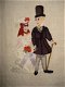 vintage schellekoord met figuurtjes van kant, kralen en lint, stof, vilt en geborduurd met verschill - 2 - Thumbnail