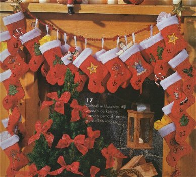 Borduurpatroon 7499 adventskalender met laarsjes - 1