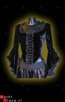 Gothic velourstop met lange mouwen