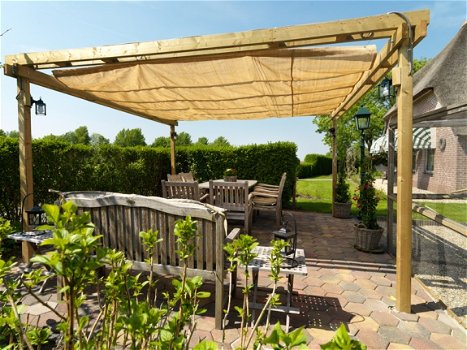 Aanbieding Pergola met Harmonicadoek / Wavesail / Schuifdoek - 1