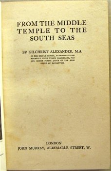 From the Middle Temple to the South Seas 1927 Pacific Fiji