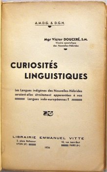 Curiosités Linguistiques 1936 Douceré - New Hebrides Pacific - 1