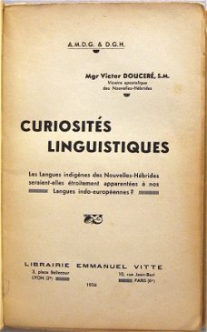 Curiosités Linguistiques 1936 Douceré - New Hebrides Pacific