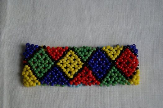 kleurige hippie armband glaskraaltjes kraaltjes weefsel hippiemarkt - 1