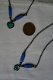 vintage ketting zwart blauw groen met bloemhanger bedel hippiemarkt - 2 - Thumbnail