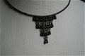 choker ketting hoge hals ketting zwart antraciet hippiemarkt - 2 - Thumbnail