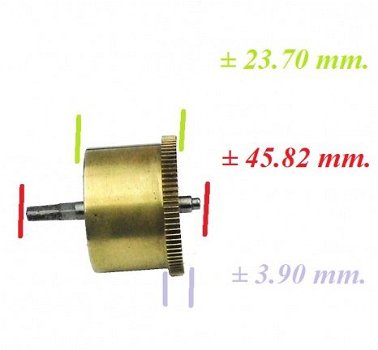 Veer trommel = Franse pendule = zonder veer =26188 - 2