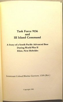 Task Force 9156 & III Island Command HC WO2 New Hebrides - 1