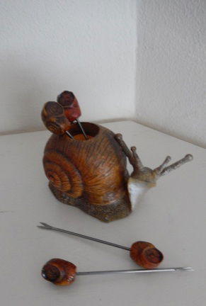 Kunststof slak met cocktailprikkers - Afbeelding 2