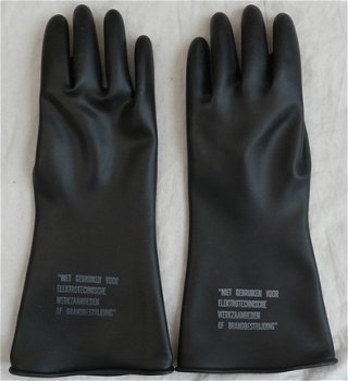 Handschoenen, NBC, Chemisch Strijdmiddelwerend, Koninklijke Landmacht, maat: 9, jaren'70/'80.(Nr.2) - 4