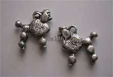 bedeltje/charm dieren: poedel 2 - 15x14 mm