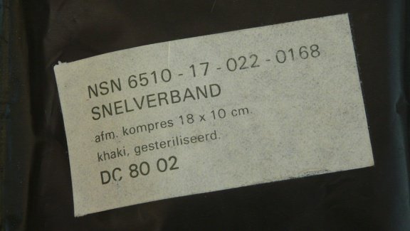 Verband Pakje, Snelverband, 18x10cm, Koninklijke Landmacht, 1980.(Nr.1) - 1