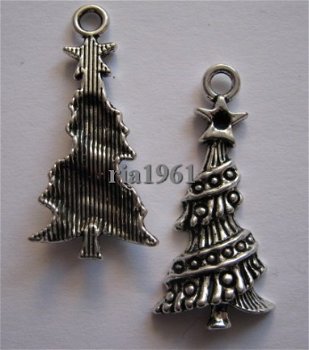 bedeltje/charm kerst: kerstboom 5 - 30x14 mm - 1