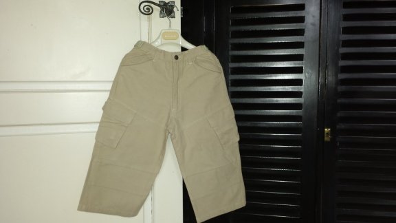 Piom Bino beige 3/4 broek skater met stoere zakken maat 128 - 1