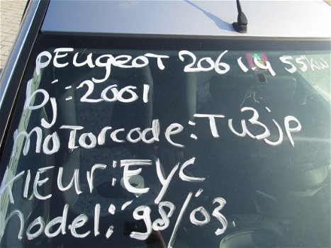 Peugeot 206 1.4 2001 Kleurcode EYC Plaatwerk op voorraad - 3