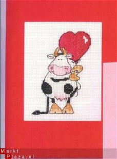 borduurpatroon happy valentine's day, 6 cards