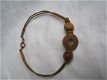 armband originele hippiearmband bruin met roog koper en houten kralen - 1 - Thumbnail