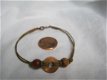armband originele hippiearmband bruin met roog koper en houten kralen - 2 - Thumbnail