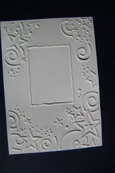 L21. KERST EMBOSSING opleg kaartje, STERREN - 1