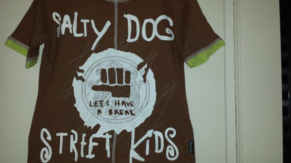 Salty Dog zomer set bruine broek en shirt maat 104/110 - 2