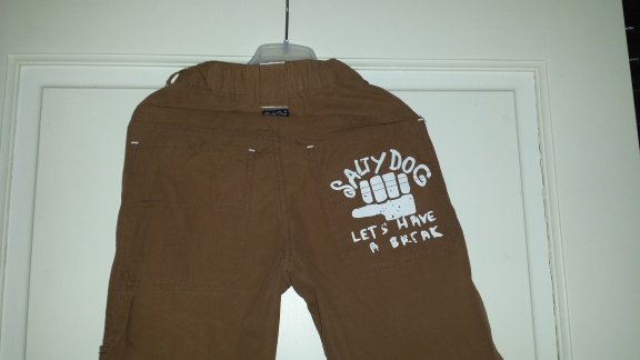 Salty Dog zomer set bruine broek en shirt maat 104/110 - 5
