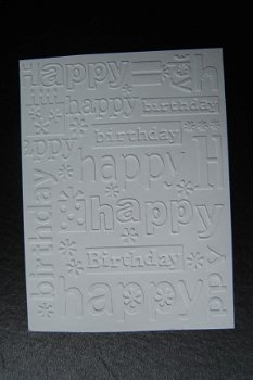 26a. Embossing opleg kaartje, Happy Birthday - 1