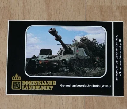 Sticker, Artillerie M109, Koninklijke Landmacht, jaren'80.(Nr.2) - 0