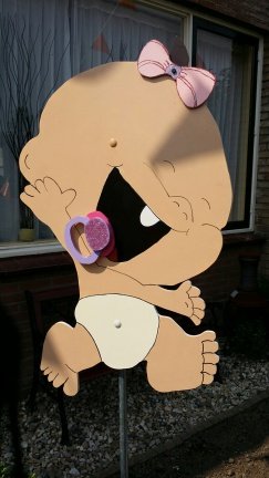 Geboortebord Baby Suzie met GRATIS extra's. Ook andere leuke geboorteborden en ooievaars. - nr. 1