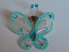 fabric butterfly with strass blue