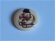 wood button cream snowman - 1 - Thumbnail