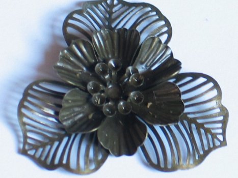 bronze flower XXL 2, 5 centimeter - 1