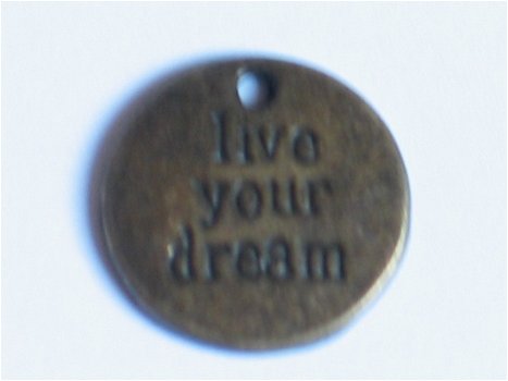 Bronze plate live your dream, 2 centimeter - 1