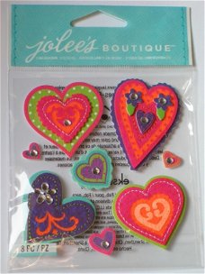 jolee's boutique stitched colorful hearts