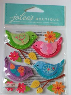 jolee's boutique stitched colorful birds
