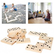 Domino set hout 28stk 18x7x3cm per dominosteen XXL