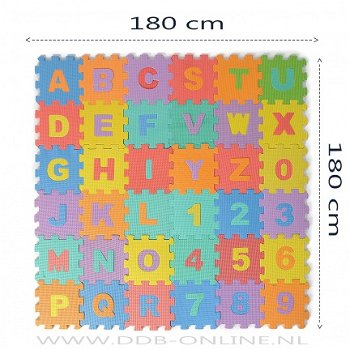 Foam puzzel mat alfabet en cijfers 36 stk - 3
