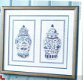 borduurpatroon 3154 chinees blauw, twee vazen - 1 - Thumbnail