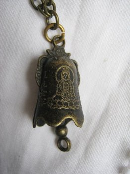 oud bronze ketting met boeddha klokje budah amulet hippiemarkt - 4